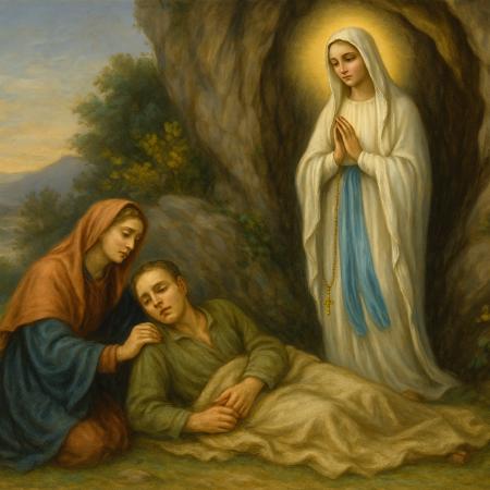 Preghiera alla Madonna di Lourdes in canto liturgico per la guarigione degli gli amici malati