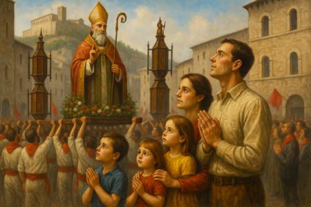Preghiera a San'Ubaldo per la Festa dei Ceri a Gubbio