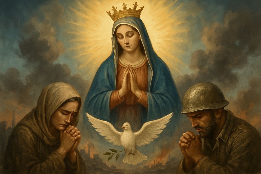 Preghiera intensa alla Beata Vergine Maria Regina per la pace tra i popoli in conflitto