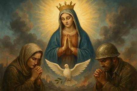 Preghiera intensa alla Beata Vergine Maria Regina per la pace tra i popoli in conflitto