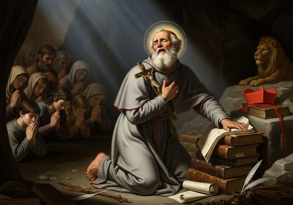 Preghiera intensa a San Girolamo per la lotta interiore contro le tentazioni