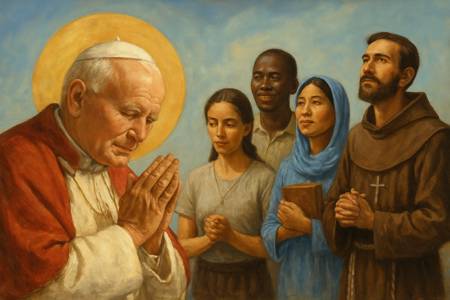 Preghiera comunitaria con San Giovanni Paolo II per la Giornata Missionaria Mondiale