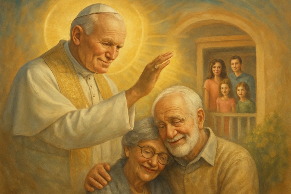 Benedizione con San Giovanni Paolo II per i nonni