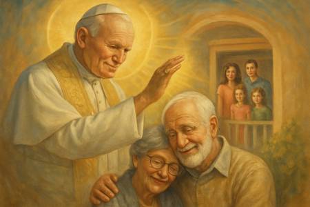 Benedizione con San Giovanni Paolo II per i nonni