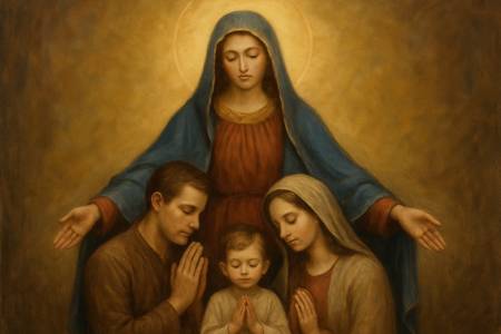 Offerta della famiglia alla Madonna Immacolata