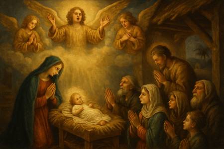 Lode agli Angeli per l'annuncio della nascita di Gesù