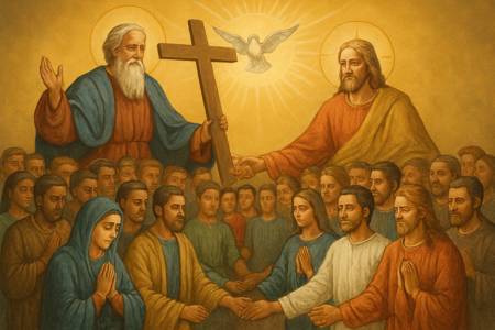 Glorificazione alla Trinità con San Damaso, difensore della fede trinitaria