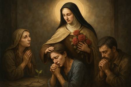 Preghiera intensa a Santa Teresa di Lisieux per chi si sente debole e imperfetto