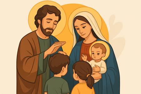Benedizione dei figli con l'intercessione della Sacra Famiglia