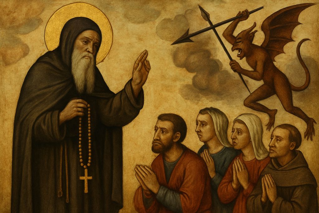 Coroncina a Sant'Antonio Abate per la vittoria sul fuoco delle passioni