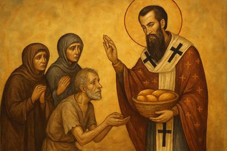 Supplica a San Basilio Magno per la carità verso i poveri