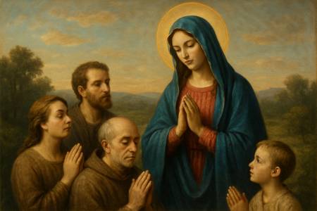 Offerta della vita con Maria Vergine nel giorno della Presentazione