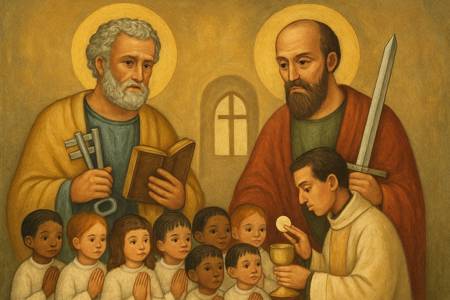 Solenne preghiera ai Santi Pietro e Paolo per la Chiesa Universale
