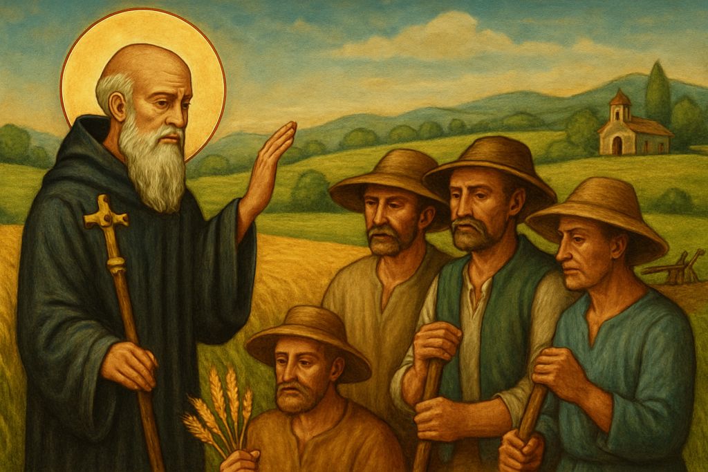 Benedizione del raccolto con San Benedetto da Norcia