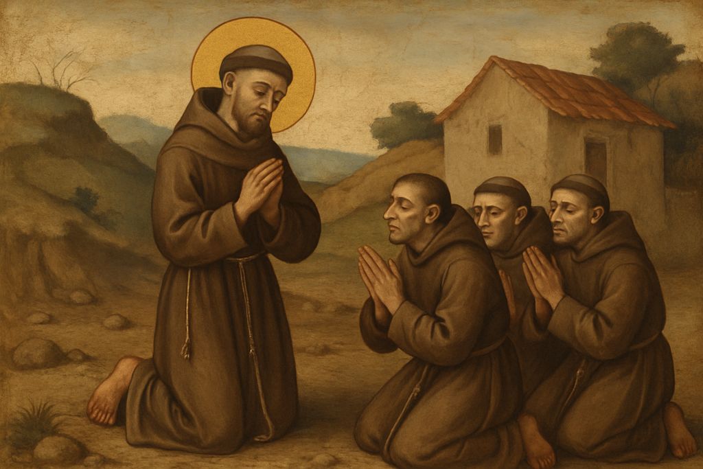 Preghiera dei Frati a San Francesco d'Assisi per vivere la povertà