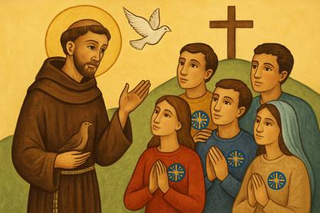 Preghiera per l'Azione Cattolica a San Francesco d'Assisi