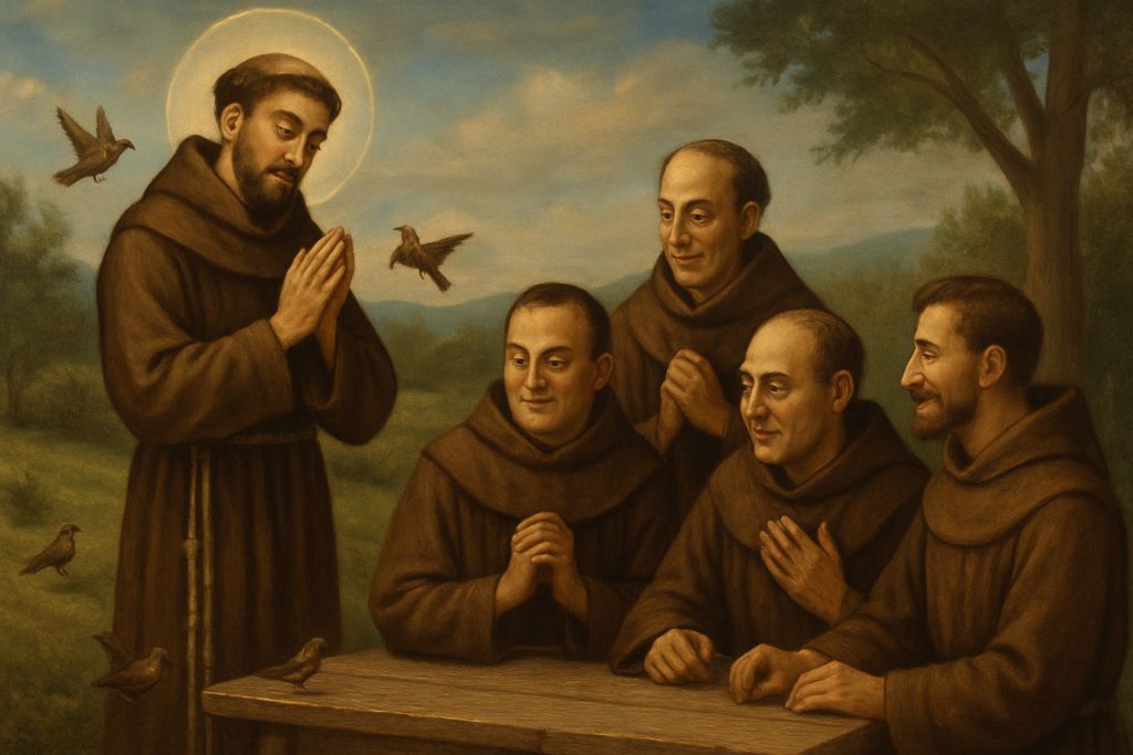 Preghiera dei Frati a San Francesco d'Assisi per la vita fraterna