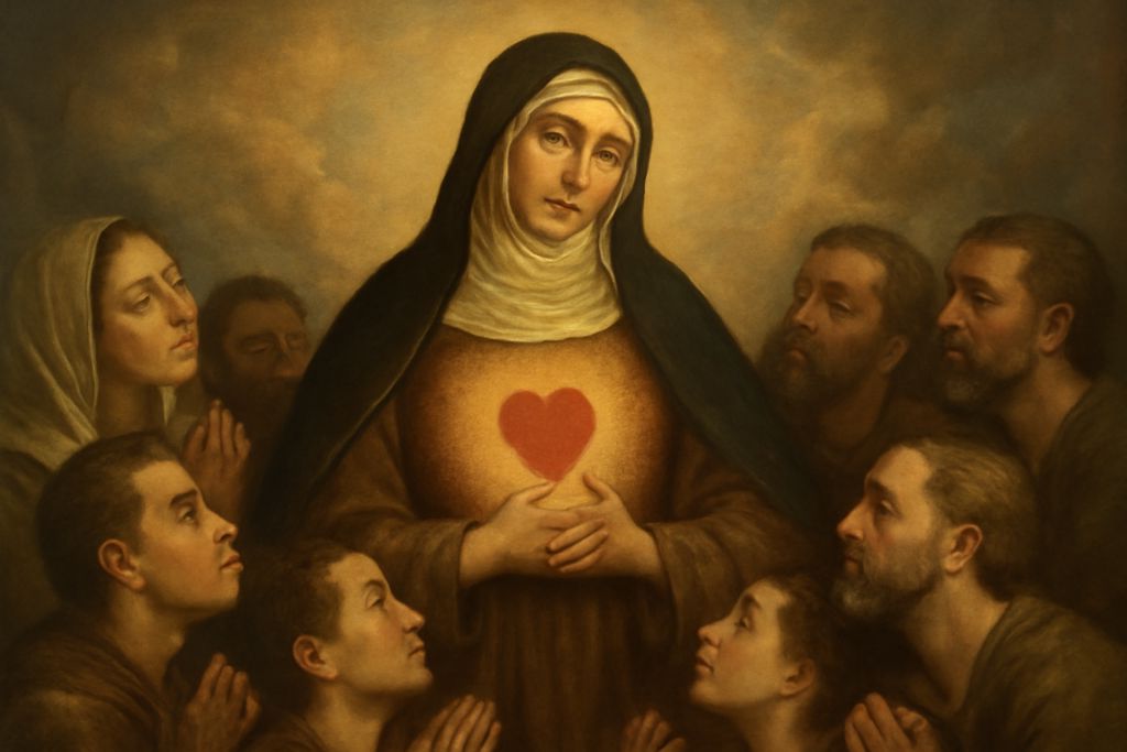 Preghiera intensa a Santa Angela da Foligno sull'amore per Cristo Crocifisso