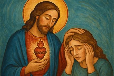 Preghiera del cuore al Sacro Cuore di Gesù per la pace interiore di chi soffre d'ansia
