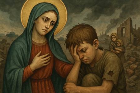 Lamento a Dio con Santa Blandina per la sofferenza dei Bambini in guerra