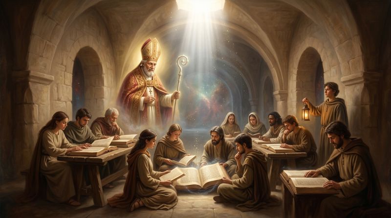 Preghiera a San Pinito per la conoscenza della verità degli studenti di teologia