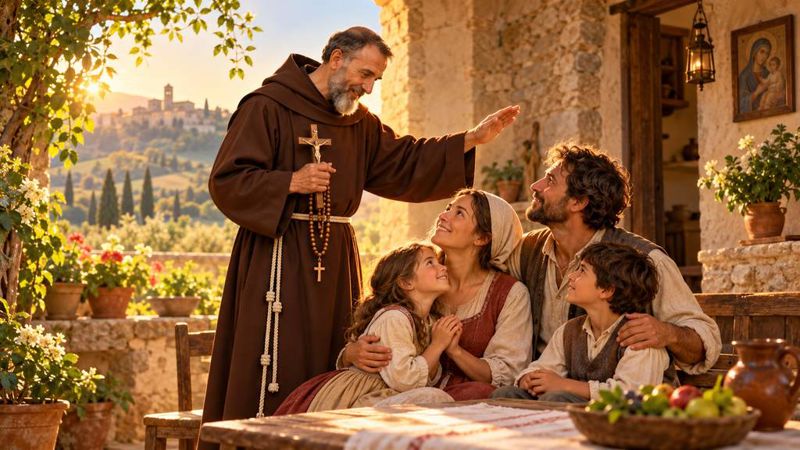 Benedizione con San Serafino da Montegranaro per l'unità delle famiglie