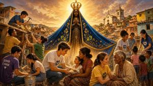 Ringraziamento alla Madonna di Aparecida per la fede operosa dei giovani volontari