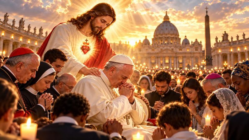 Preghiera a Dio per l'unità della Chiesa attorno a Papa Leone XIV durante la malattia
