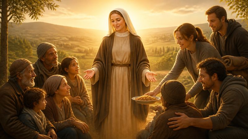 Preghiera di intercessione a Santa Manechilde di Châlons-sur-Marne per la carità che raggiunge chi è povero
