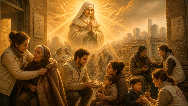 Preghiera di intercessione a Santa Angadrisma per la carità che raggiunge chi è povero
