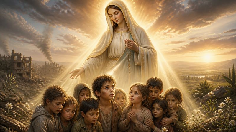 Preghiera alla Madonna del Rosario per i bambini nelle zone di guerra e la pace