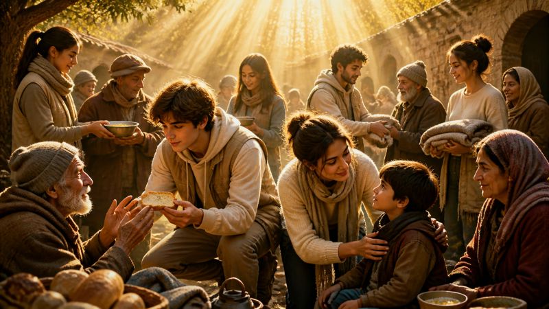 Invocazione allo Spirito Santo per i giovani volontari che distribuiscono alimenti