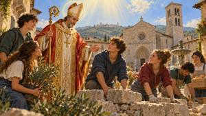 Preghiera a San Vincenzo di Bevagna per i giovani di Bevagna