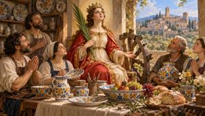 Preghiera di ringraziamento a Santa Caterina d’Alessandria per i doni ricevuti dalla comunità di Deruta