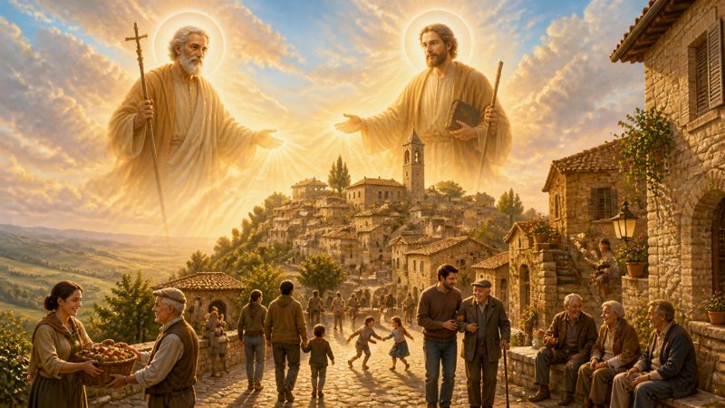 Preghiera ai santi Filippo e Giacomo Minore, patroni di Monte Castello di Vibio, per la pace sociale