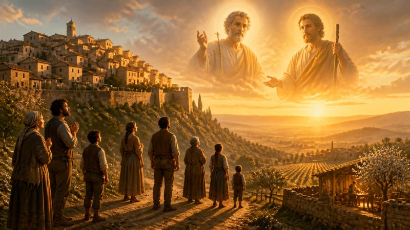 Preghiera ai santi Filippo e Giacomo Minore, patroni di Monte Castello di Vibio, per chi cerca lavoro
