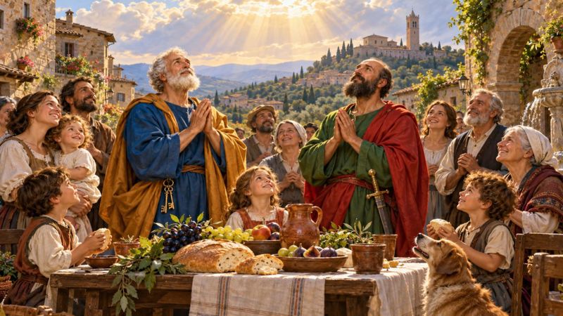 Preghiera di ringraziamento ai santi Pietro e Paolo, patroni di Monteleone d’Orvieto, per i doni ricevuti dalla comunità