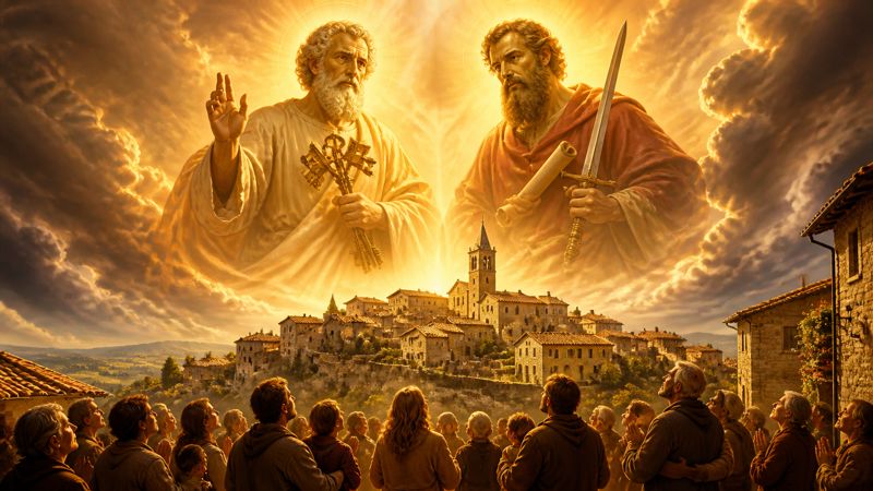 Preghiera ai santi Pietro e Paolo, patroni di Monteleone d’Orvieto, per l’aiuto nelle difficoltà