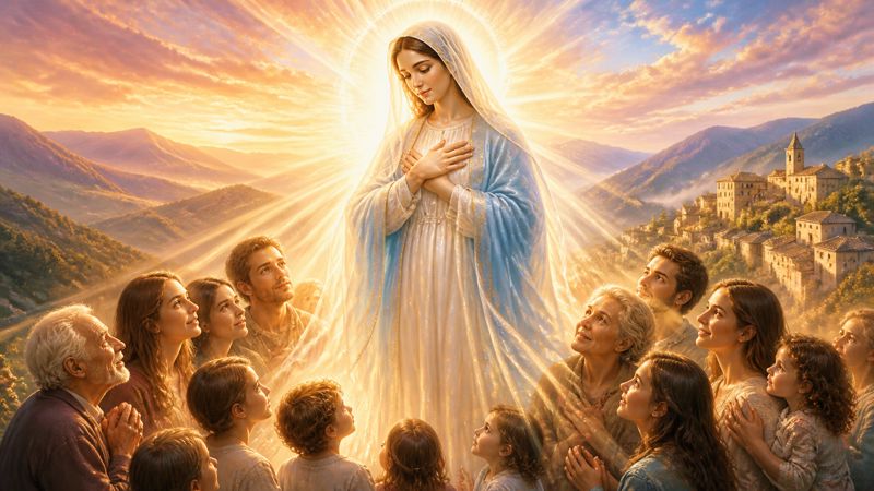 Preghiera di ringraziamento alla Madonna della Pietà, patrona di Preci, per i doni ricevuti dalla comunità