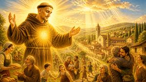 Preghiera di ringraziamento a San Bernardino da Siena, patrono di Valtopina, per i doni ricevuti dalla comunità
