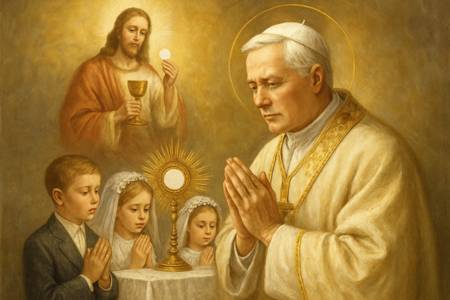 Ringraziamento a San Pio X Papa per il dono dell'Eucarestia alle Prime Comunioni