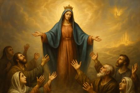 Lode alla Madonna Assunta in Cielo per la speranza della vita eterna dei fedeli cristiani