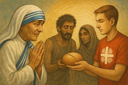 Canto ripetuto a Santa Teresa di Calcutta per i Volontari della Caritas